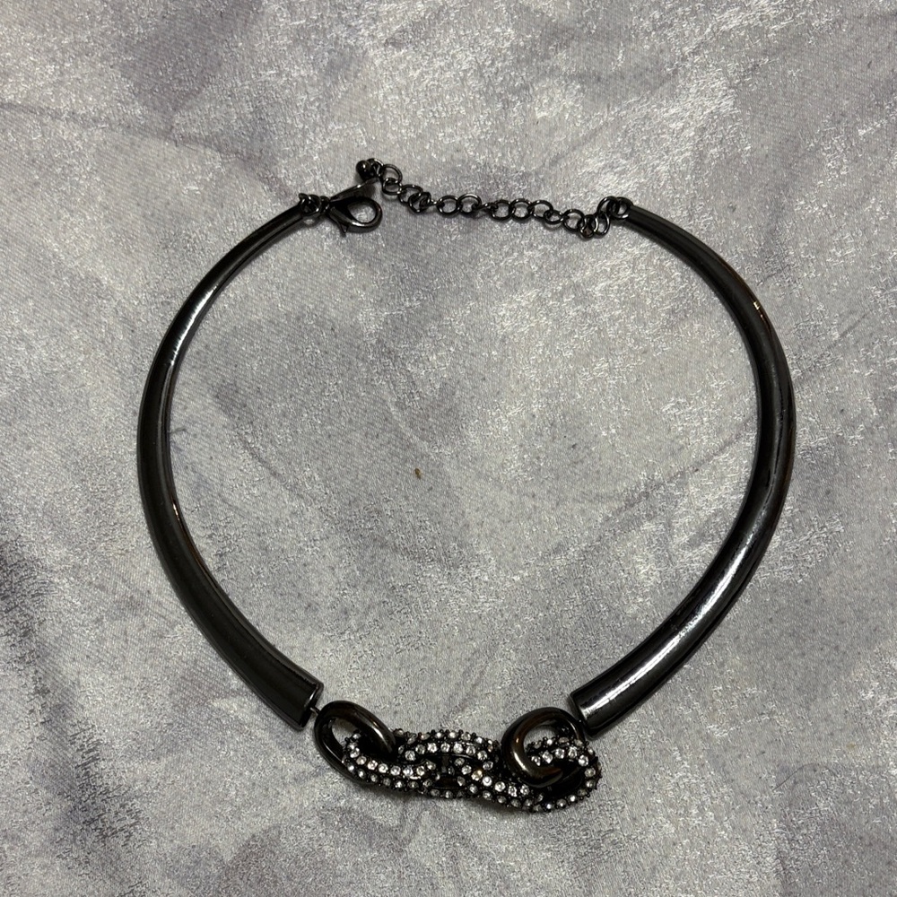WHBM Elegant Black and Silver Women's Necklace